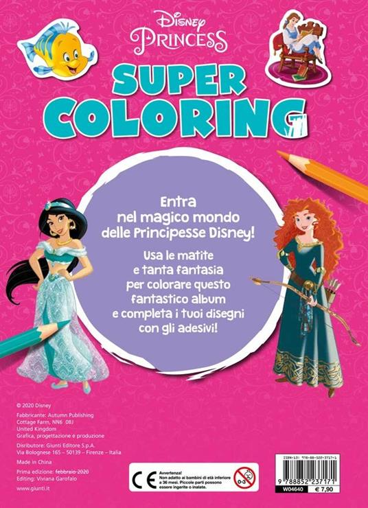 Princess. Super coloring. Con adesivi. Ediz. a colori. Con 8