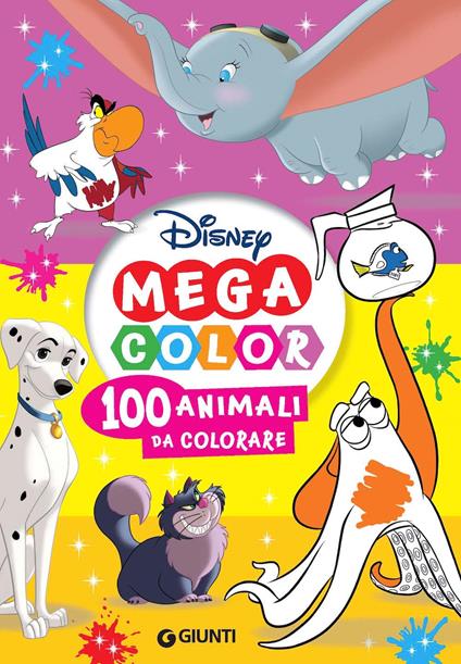 100 animali da colorare. Mega color Disney - copertina