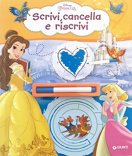 Scrivi, cancella e riscrivi. Principesse. Ediz. a colori. Con pennarello cancellabile - copertina