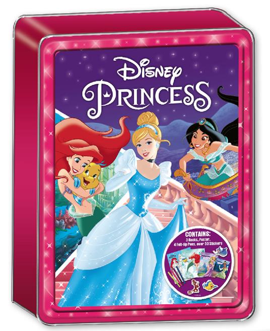 Disney princess. Storie di latta. Con adesivi. Ediz. a colori. Con 4 pennarelli. Con Poster - copertina