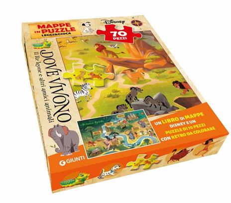 Dove vivono il Re Leone e altri amici animali. Mappe in puzzle. Leggi&Gioca. Ediz. a colori. Con puzzle 70 pezzi - 5