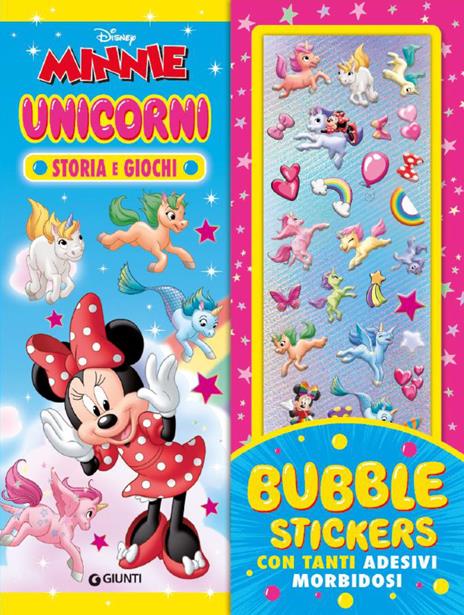 Unicorni. Minnie. Bubble stickers. Storia e giochi, con tanti adesivi morbidosi. Ediz. a colori - copertina