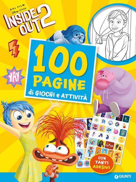 100 pagine di giochi e attività. Inside Out 2. Con adesivi. Ediz. a colori - copertina