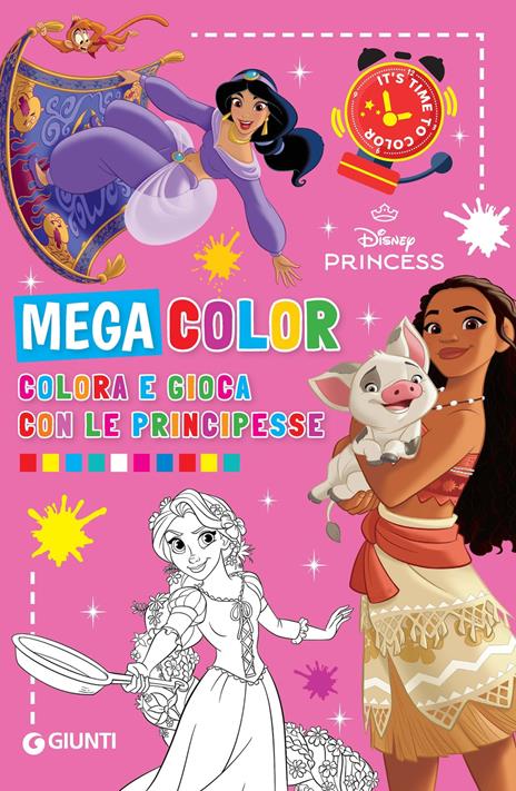 Colora e gioca con le principesse. Mega color. Disney princess. Ediz. illustrata - copertina