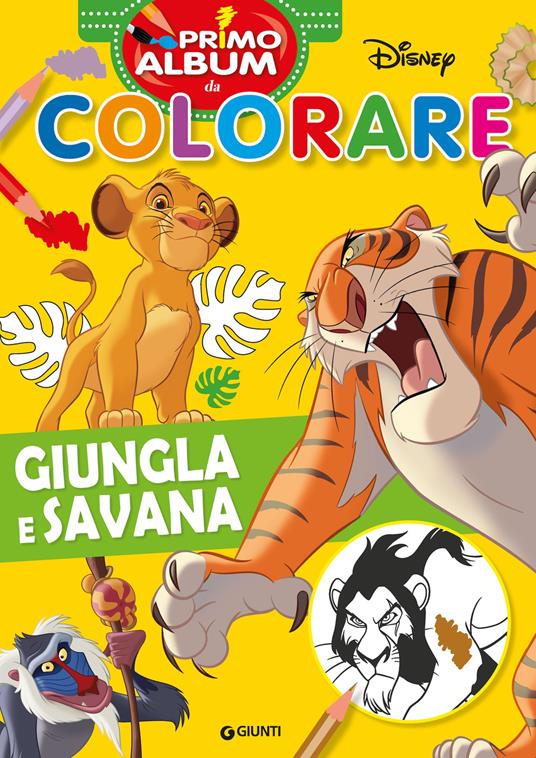 Giungla e savana. Primo album da colorare. Ediz. illustrata - copertina