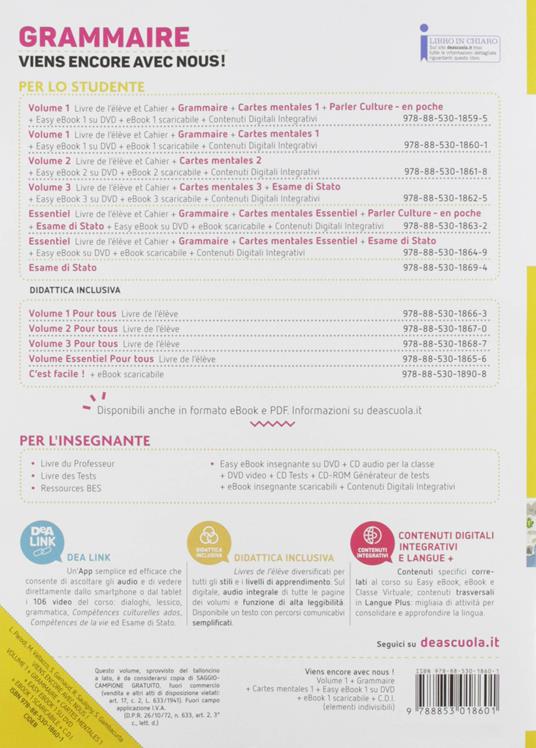  Viens encore avec nous! Livre élève et cahier d'exercices. Per la Scuola media. Con e-book. Con espansione online. Con 2 libri: cartes mentales-Grammaire. Con DVD-ROM. Vol. 1 - 5