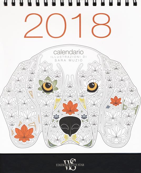 Cani coloring. Calendario da tavolo 2018. Ediz. illustrata - copertina
