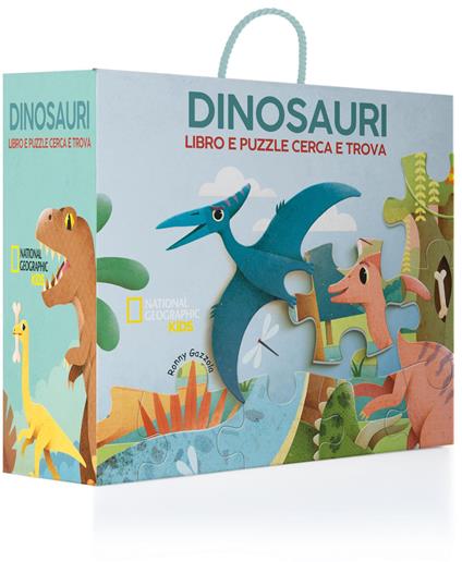 Dinosauri. Libro e puzzle cerca e trova. Ediz. a colori. Con puzzle. Con Poster - Ronny Gazzola - copertina