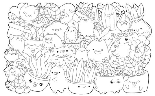 Adorabili amici kawaii. Un libro da colorare. Con adesivi. Ediz. illustrata - 3