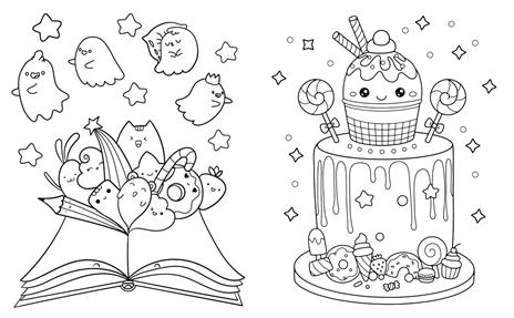 Adorabili amici kawaii. Un libro da colorare. Con adesivi. Ediz. illustrata - 5