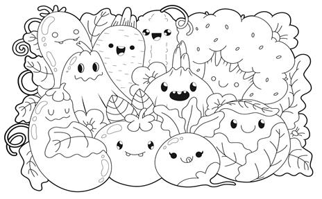 Adorabili amici kawaii. Un libro da colorare. Con adesivi. Ediz. illustrata - 6