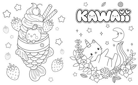 Teneri cuccioli kawaii. Un libro da colorare. Con adesivi. Ediz. illustrata - 4