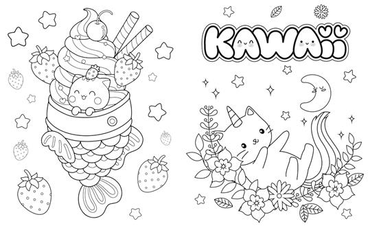 Teneri cuccioli kawaii. Un libro da colorare. Con adesivi. Ediz. illustrata - 4