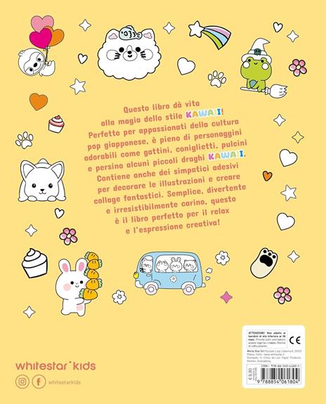 Teneri cuccioli kawaii. Un libro da colorare. Con adesivi. Ediz. illustrata - 8