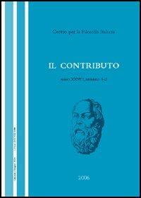 Il contributo (2006) vol. 1-2 - Teresa Serra,Paola Savarese,Giorgio Nebbia - copertina
