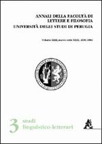 Annali della Facoltà di lettere e filosofia dell'Università degli Studi di Perugia. 2ª sezione di studi storico-antropologici (2005-2006). Vol. 43