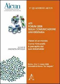 Visioni di un mondo. Come l'Università è percepita dai suoi stakeholder - copertina
