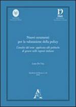 Nuovi strumenti per la valutazione della policy. L'analisi del testo applicata alle politiche di genere nelle regioni italiane. Ediz. multilingue