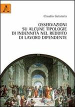 Osservazioni su alcune tipologie di indennità nel reddito di lavoro dipendente