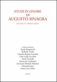 Studi in onore di Augusto Sinagra. Vol. 6: Miscellanea - copertina