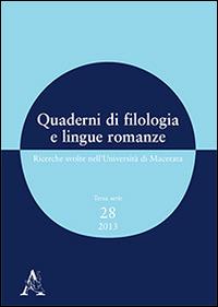 Quaderni di filologia e lingue romanze. Ricerche svolte nell'Università di Macerata. Con CD-ROM. Vol. 28 - copertina