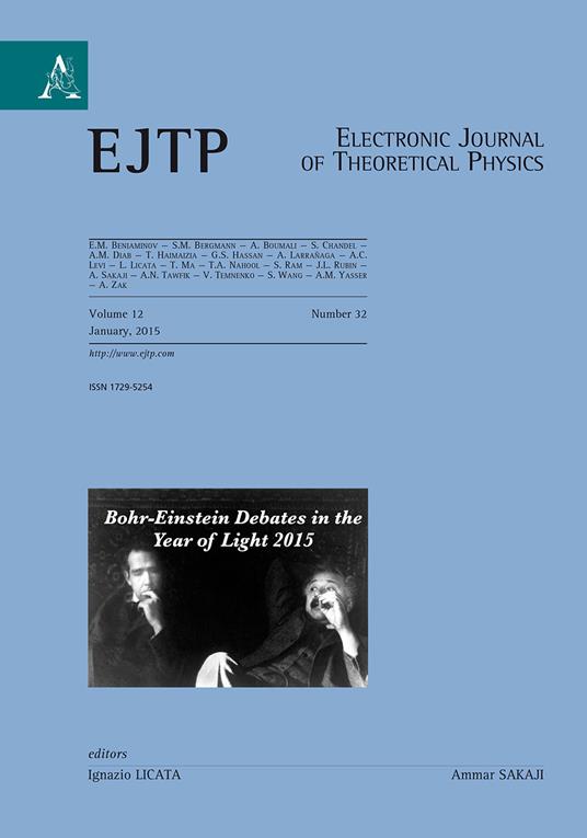 Electronic journal of theoretical physics. Ediz. italiana e inglese - copertina