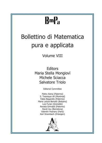 Bollettino di matematica pura e applicata. Vol. 8 - copertina