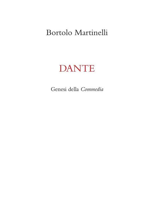 Dante. Genesi della commedia - Bortolo Martinelli - copertina