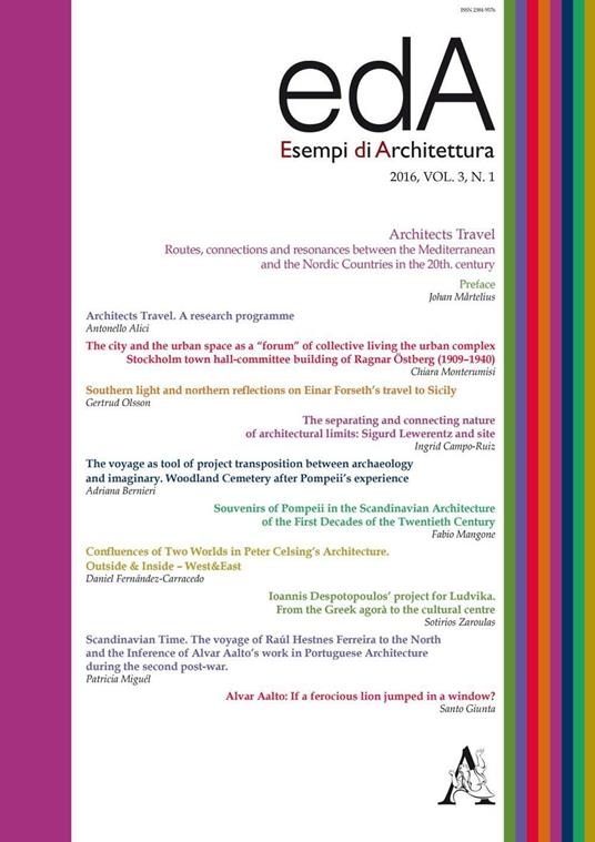 EDA. Esempi di architettura 2016. International journal of architecture and enginering. Vol. 3: The Italian rationalism and over - copertina
