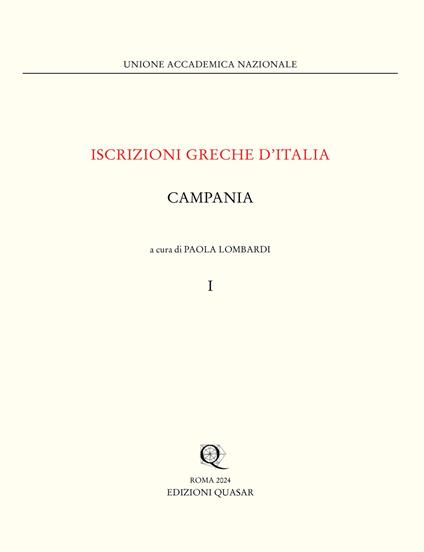 Iscrizioni greche d'Italia. Campania. Vol. 1 - copertina