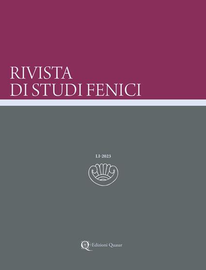 Rivista di studi fenici (2023). Ediz. bilingue. Vol. 51 - copertina