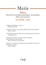 Metis. Ricerche di sociologia, psicologia e antropologia della comunicazione (2021). Vol. 38