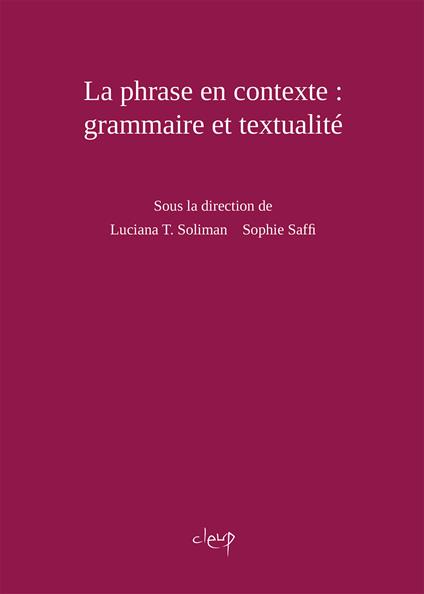 La phrase en contexte: grammaire et textualité - copertina