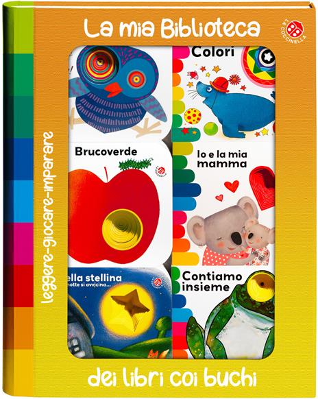 La mia biblioteca dei libri coi buchi. Ediz. a colori - copertina