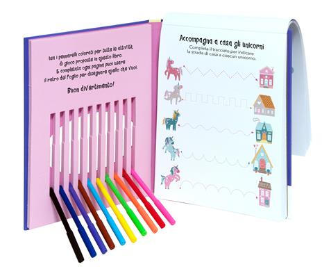 I miei amici unicorni. Gioco e coloro. Ediz. a colori. Con pennarelli - 5
