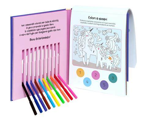 I miei amici unicorni. Gioco e coloro. Ediz. a colori. Con pennarelli - 6