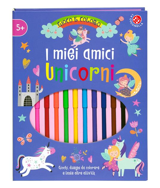 I miei amici unicorni. Gioco e coloro. Ediz. a colori. Con pennarelli - 2