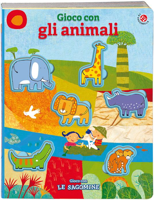 Gioco con gli animali. Ediz. a colori. Con 6 sagome - Francesca Crovara,Gabriele Clima - copertina