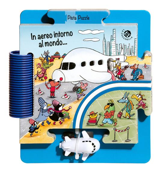 In aereo intorno al mondo. Ediz. a colori. Con pista e un aereo. Con puzzle gigante - Giovanna Mantegazza - copertina