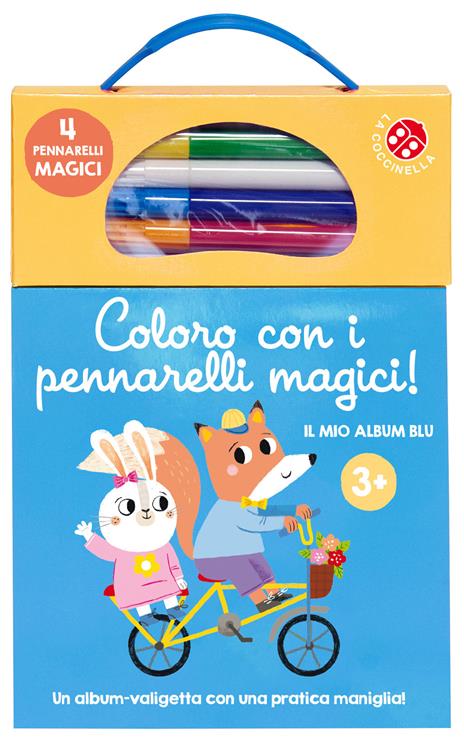 Coloro con i pennarelli magici 3+. Il mio album blu. Ediz. illustrata. Con pennarelli - copertina