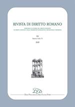 Rivista di diritto romano. Nuova serie (2020). Vol. 20