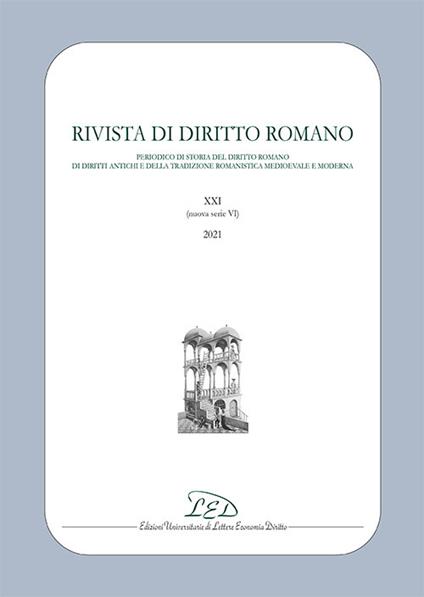 Rivista di diritto romano. Nuova Serie (2021). Vol. 21 - copertina