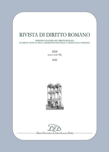 Rivista di diritto romano. Nuova Serie (2022). Vol. 22 - copertina