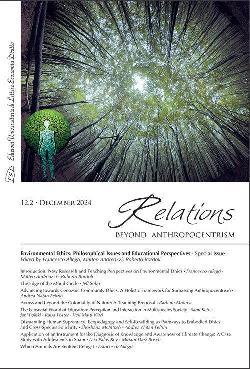 Relations. Beyond anthropocentrism (2024). Vol. 12-2: Environmental Ethics: Philosophical Issues and Educational Perspectives. Special issue - copertina