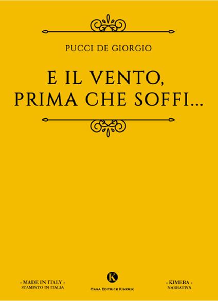 E il vento, prima che soffi... - Pucci De Giorgio - copertina