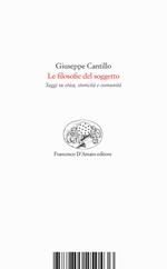 Le filosofie del soggetto. Saggi su etica, storicità e comunità