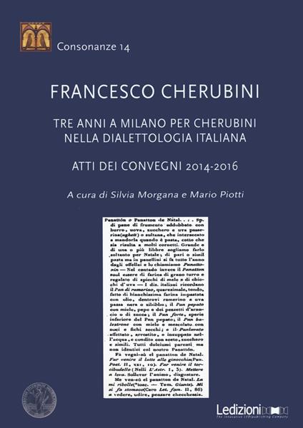 Francesco Cherubini. Tre anni a Milano per Cherubini nella dialettologia italiana. Atti dei Convegni 2014-2016 - copertina