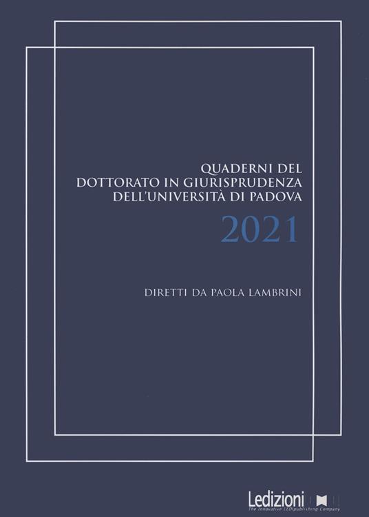 Quaderni del dottorato in giurisprudenza dell'Università di Padova - copertina