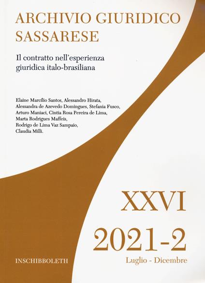 Il contratto nell'esperienza giuridica italo-giuridica - copertina