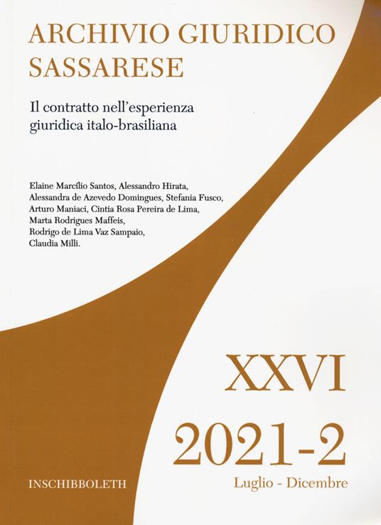 Il contratto nell'esperienza giuridica italo-giuridica - copertina